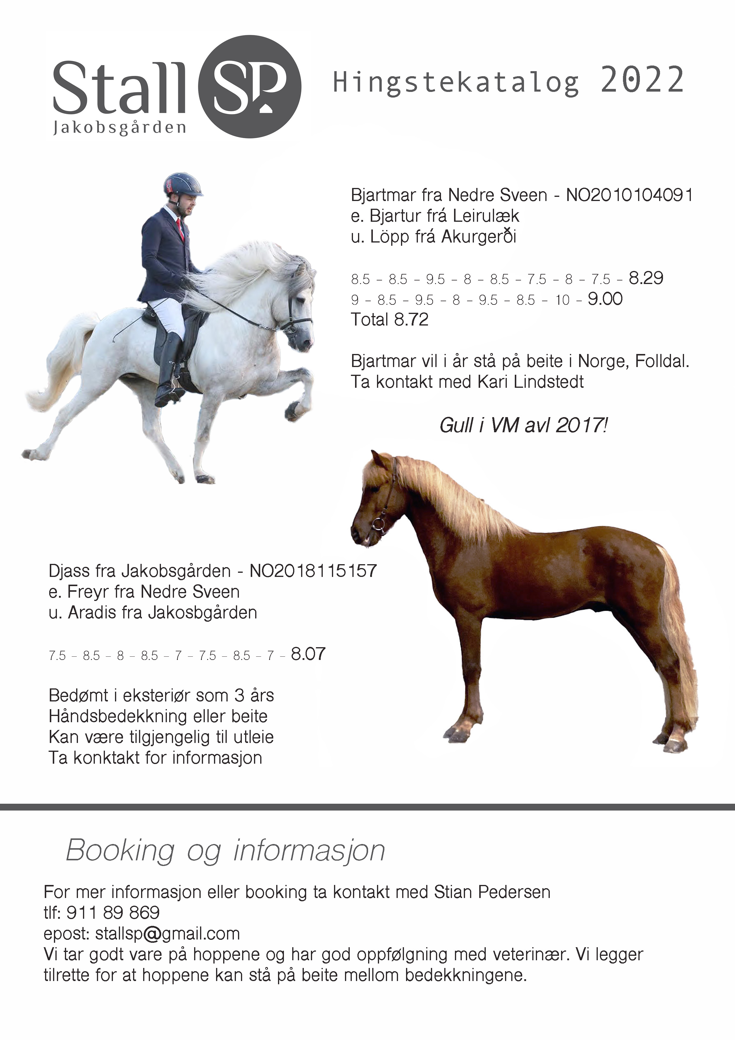 Hingstekatalog Bja Dja Gjenopprettet